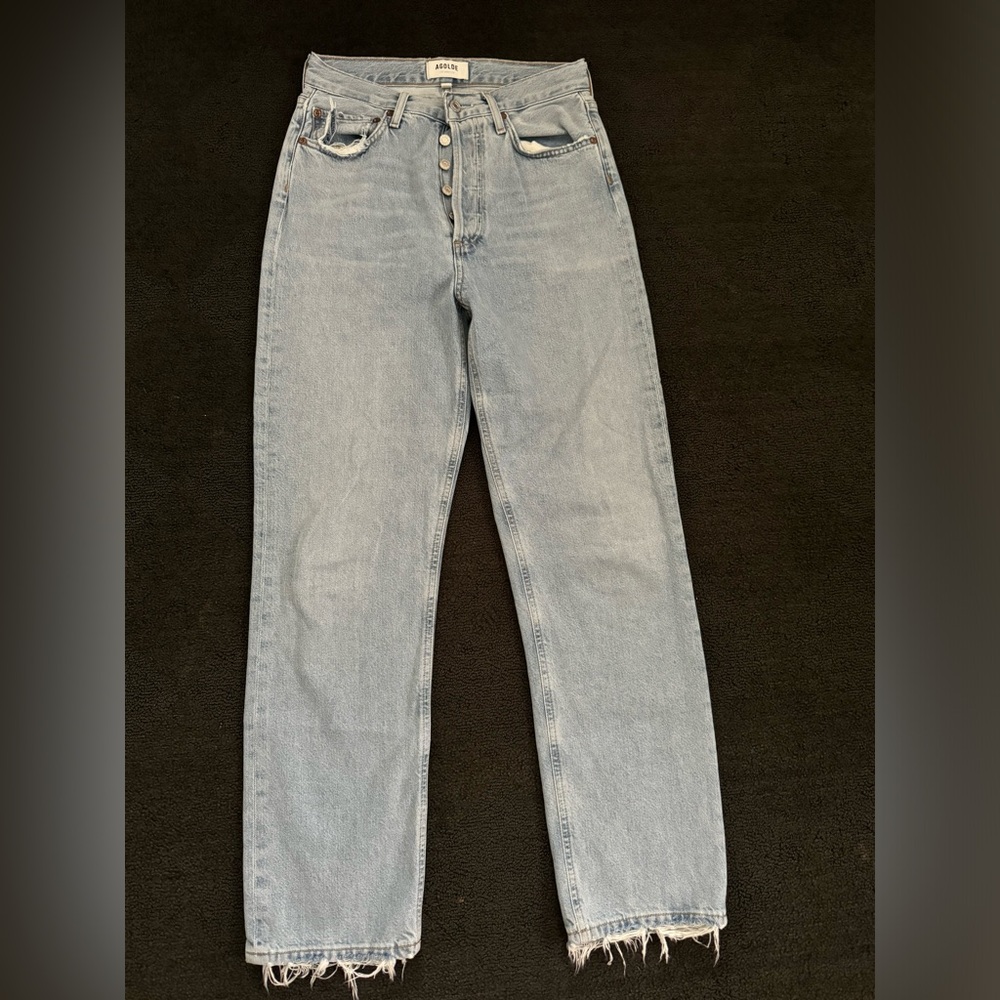 Agolde light wash straight leg